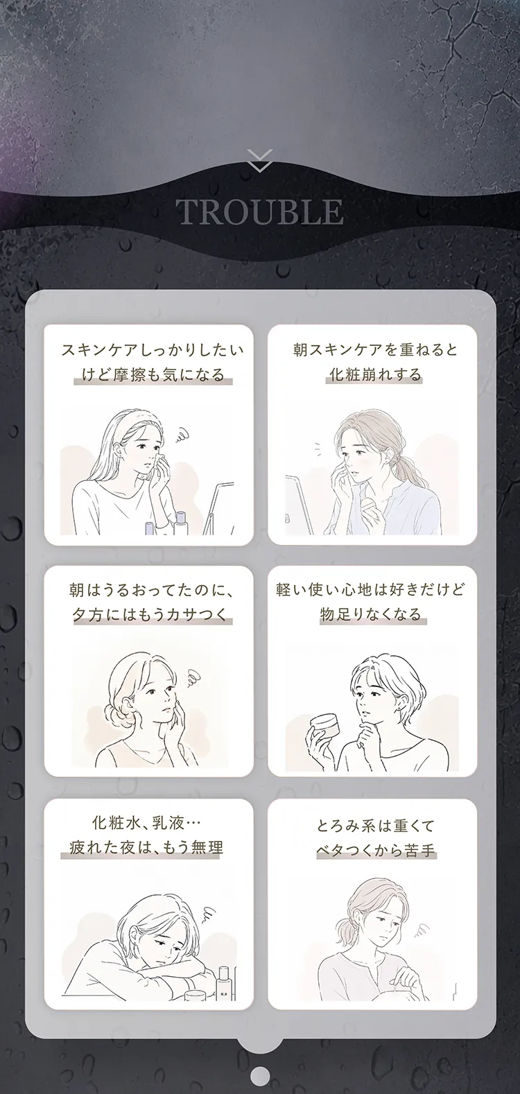 乾燥肌のあなたへ。こんなお悩み当てはまりませんか？
